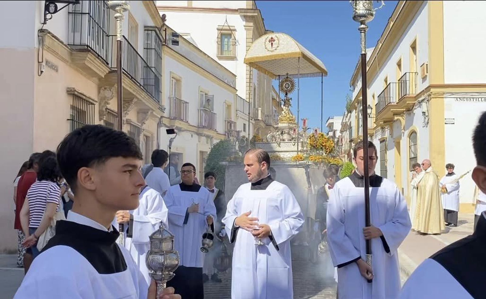 Procesión del Corpus el pasado domingo en Santiago.