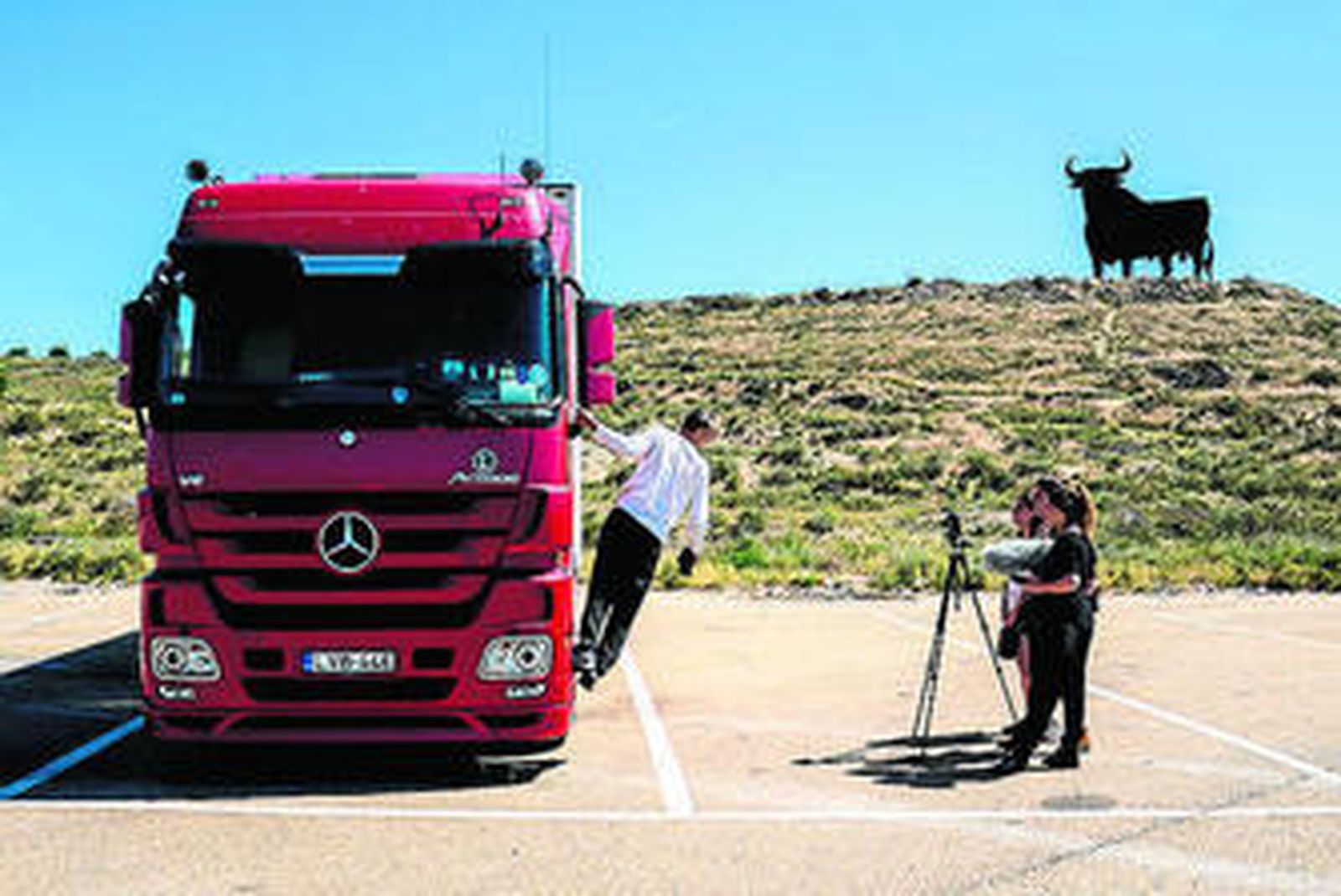 Fotografía tomada durante el rodaje del documental 'Área de descanso'.