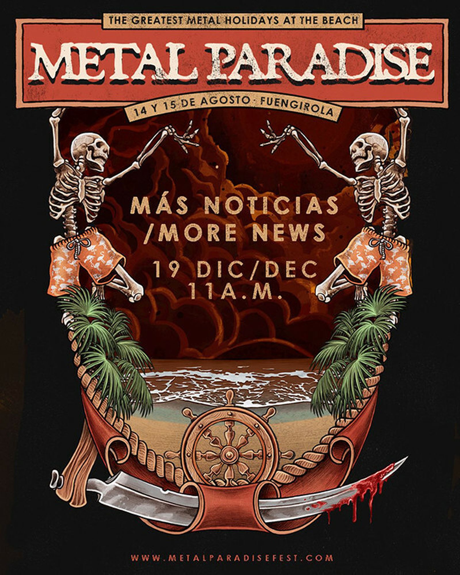 Cartel aunciador del Festival Metal Paradise de Fuengirola.