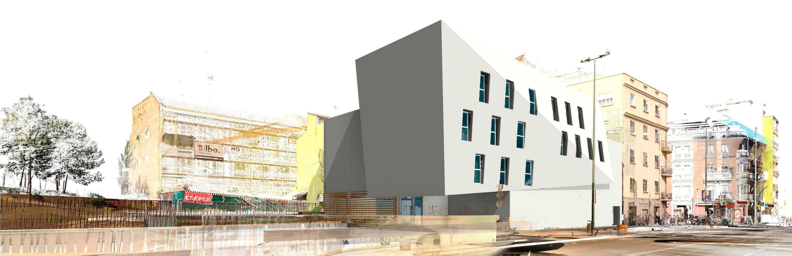 Infografía del diseño exterior del Neoalbéniz.