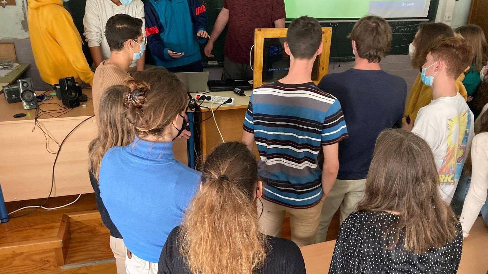 Una actividad de intercambio con alumnos franceses en el Kursaal.