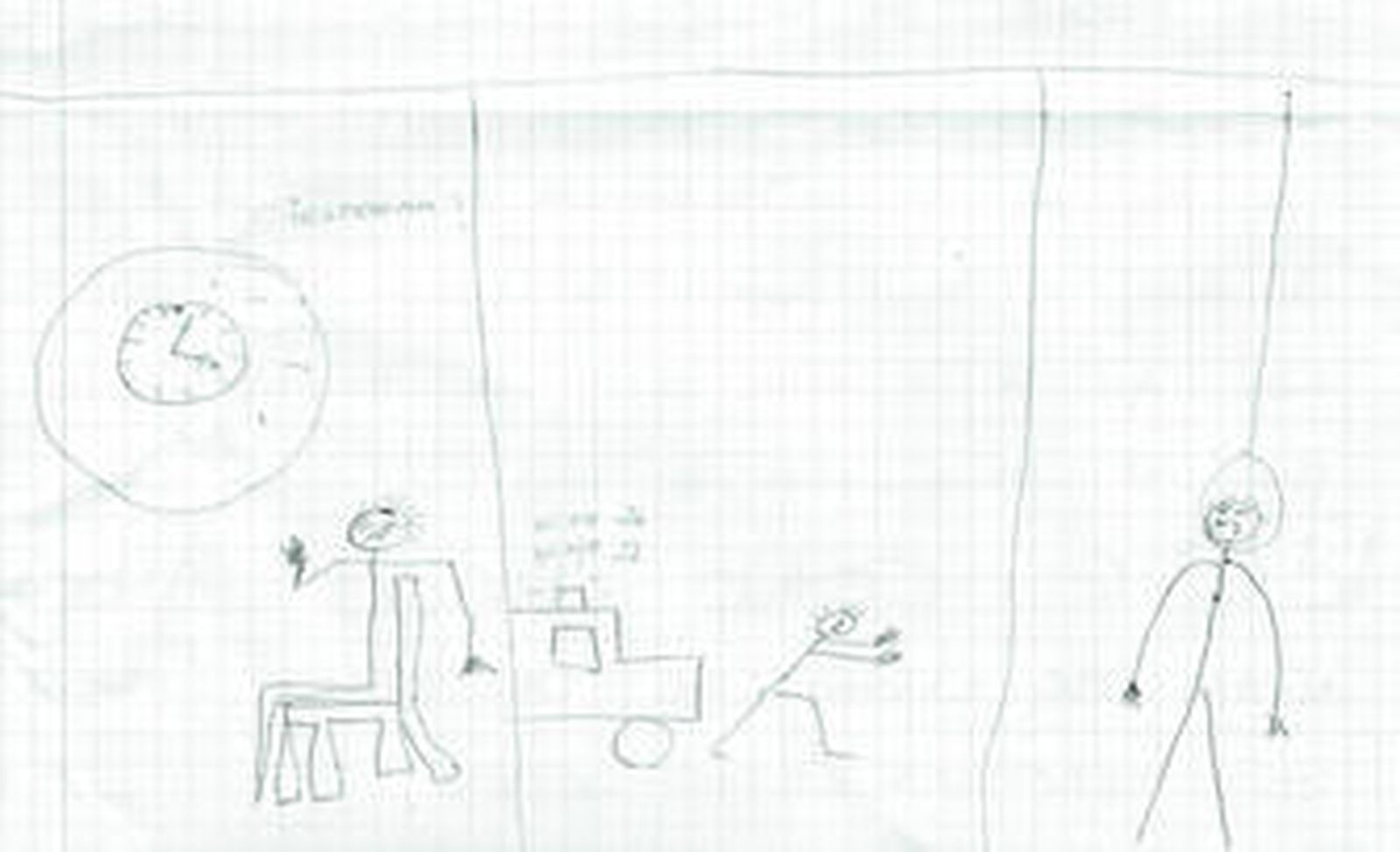 Dramáticos dibujos  que el menor internado  hizo en una carta dirigida s su padre.