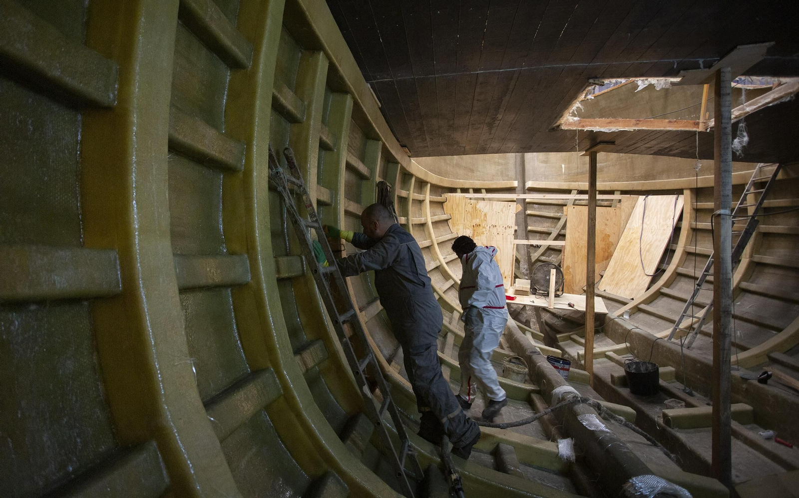 La Nao Victoria 500 se construye en un astillero de Punta Umbría