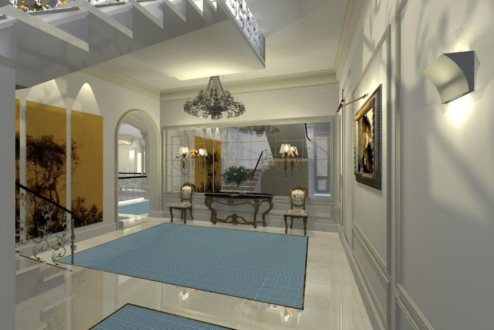 Diseño, aún no definitivo, del interior del hotel.