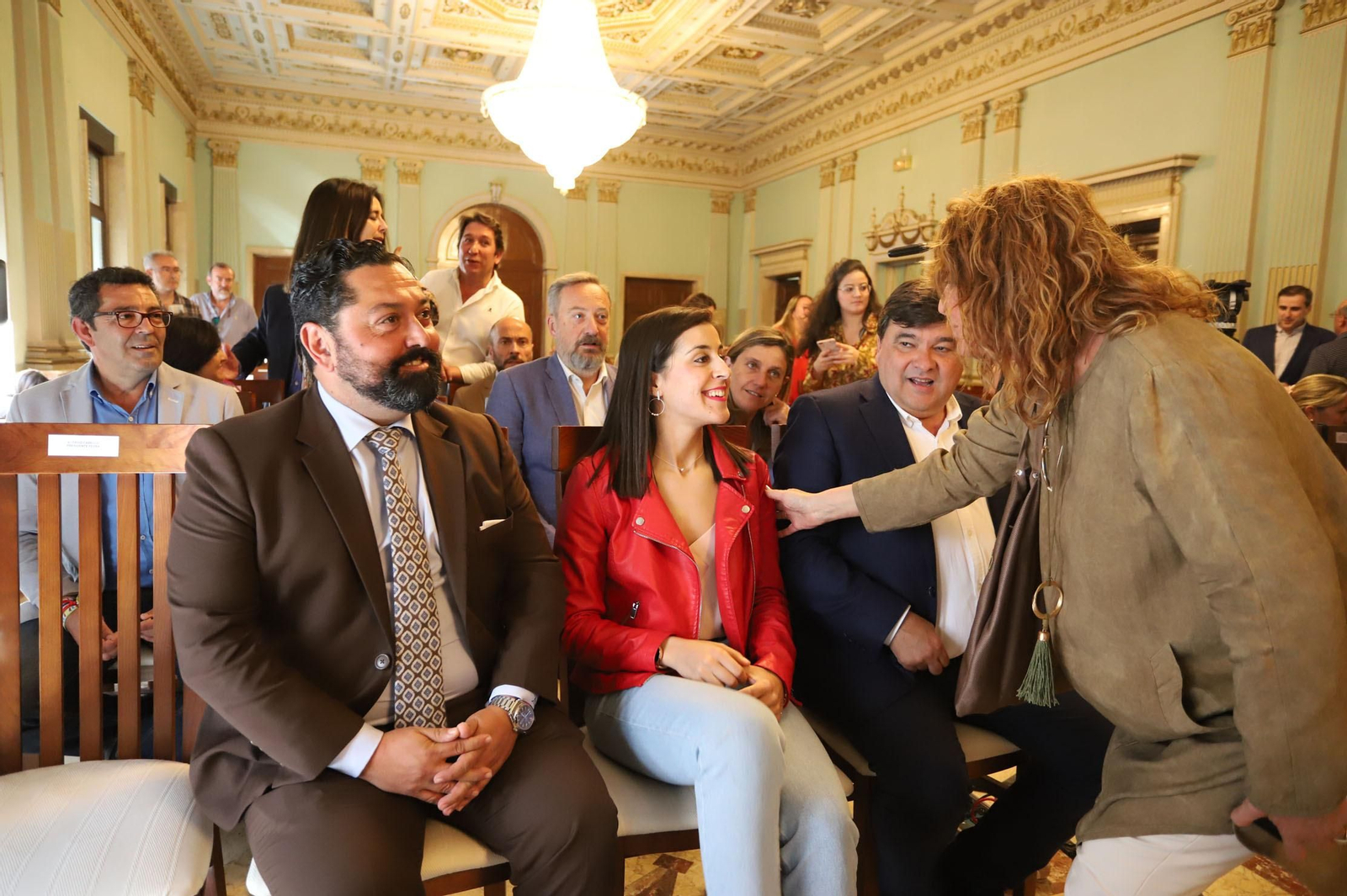 Imágenes de la firma del convenio del mundial de bádminton en el Ayuntamiento con Carolina Marín