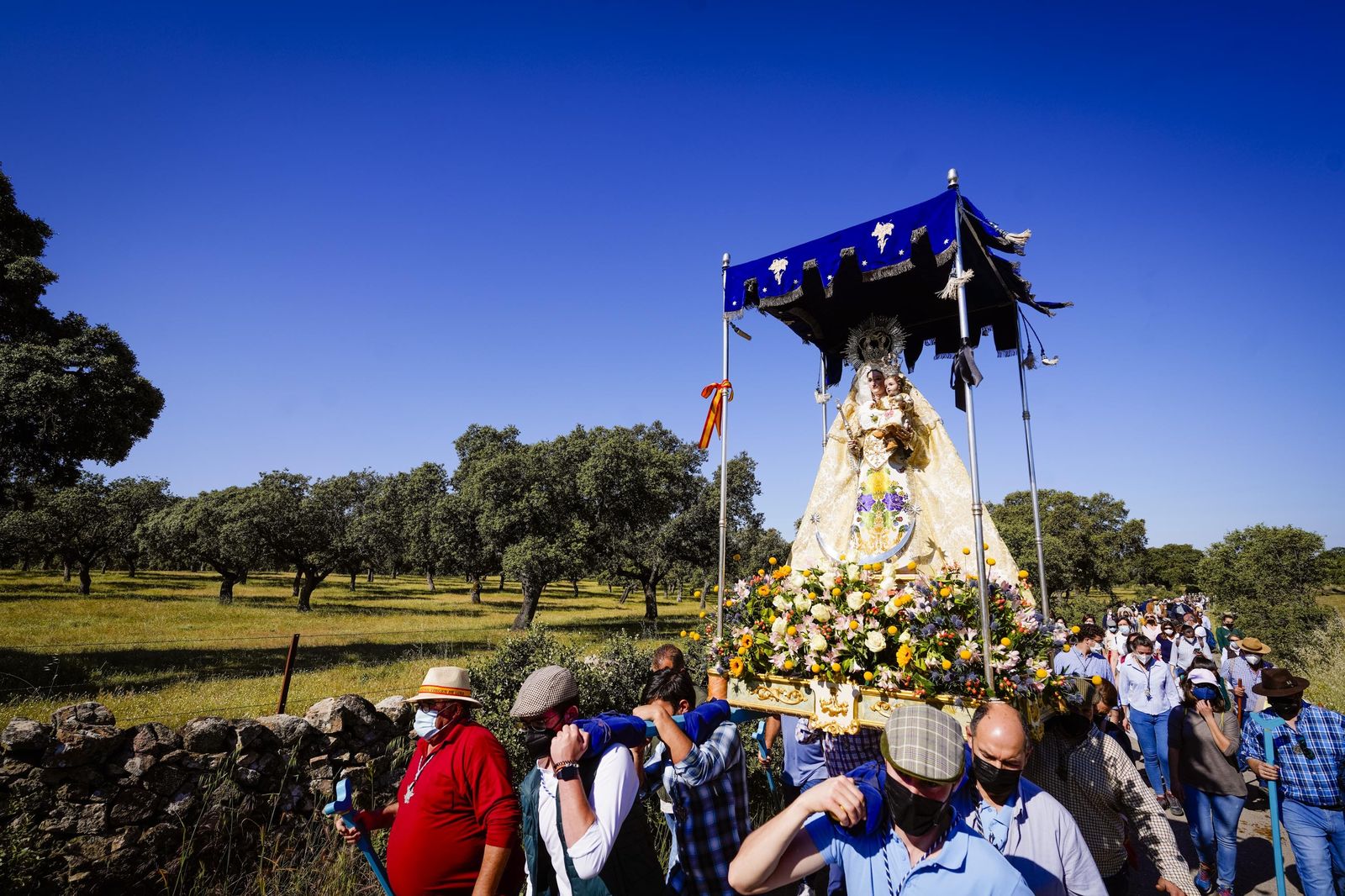 La llegada de la Virgen de Luna a Villanueva de Córdoba, en fotografías
