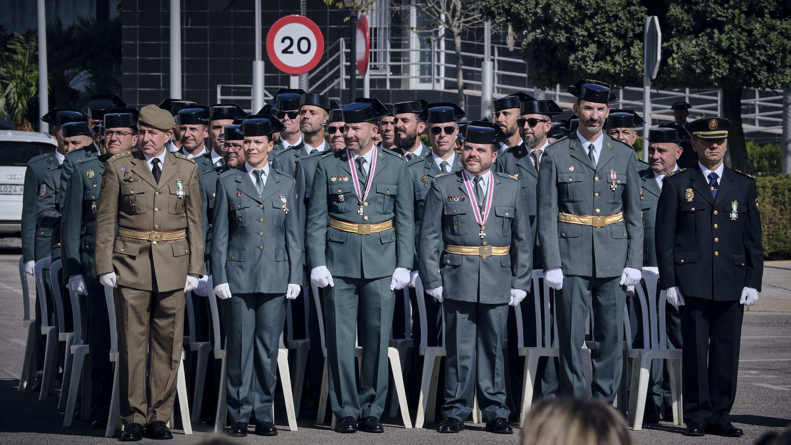 Día del Pilar en la Comandancia de la Guardia Civil de Cádiz.