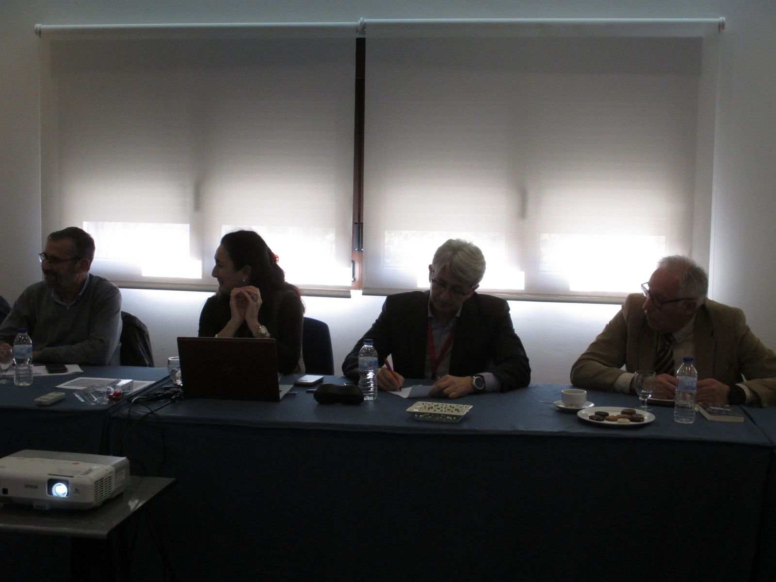 Rafael Terán, Teresa Millán, José Antonio Agüera y Paco Huelva en las jornadas celebradas en la Refinería.