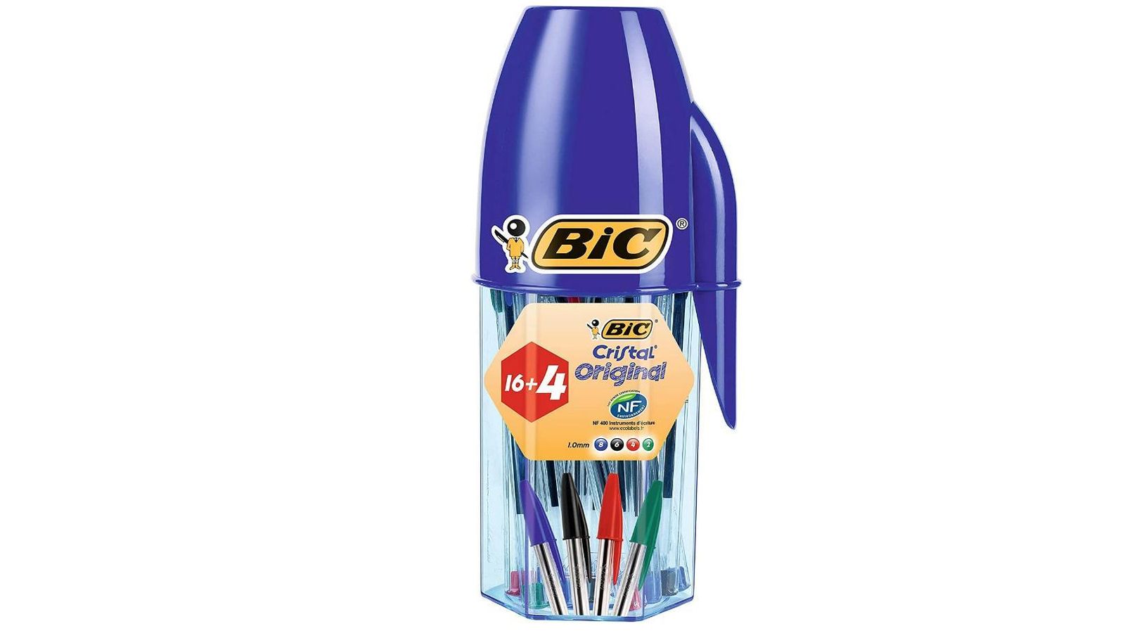 Pack 20 bolígrafos en cuatro colores