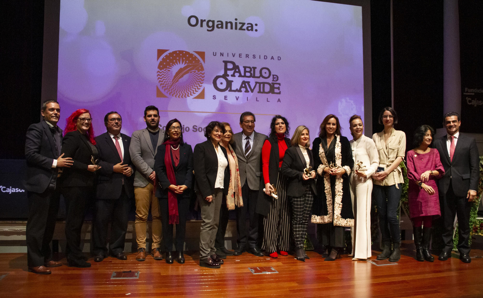 Los premiados y los organizadores, en la entrega de los Premios Roma de 2019.