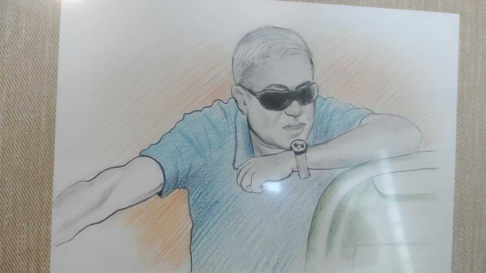 Retrato de Nicanor De Haro realizado por un alumno.