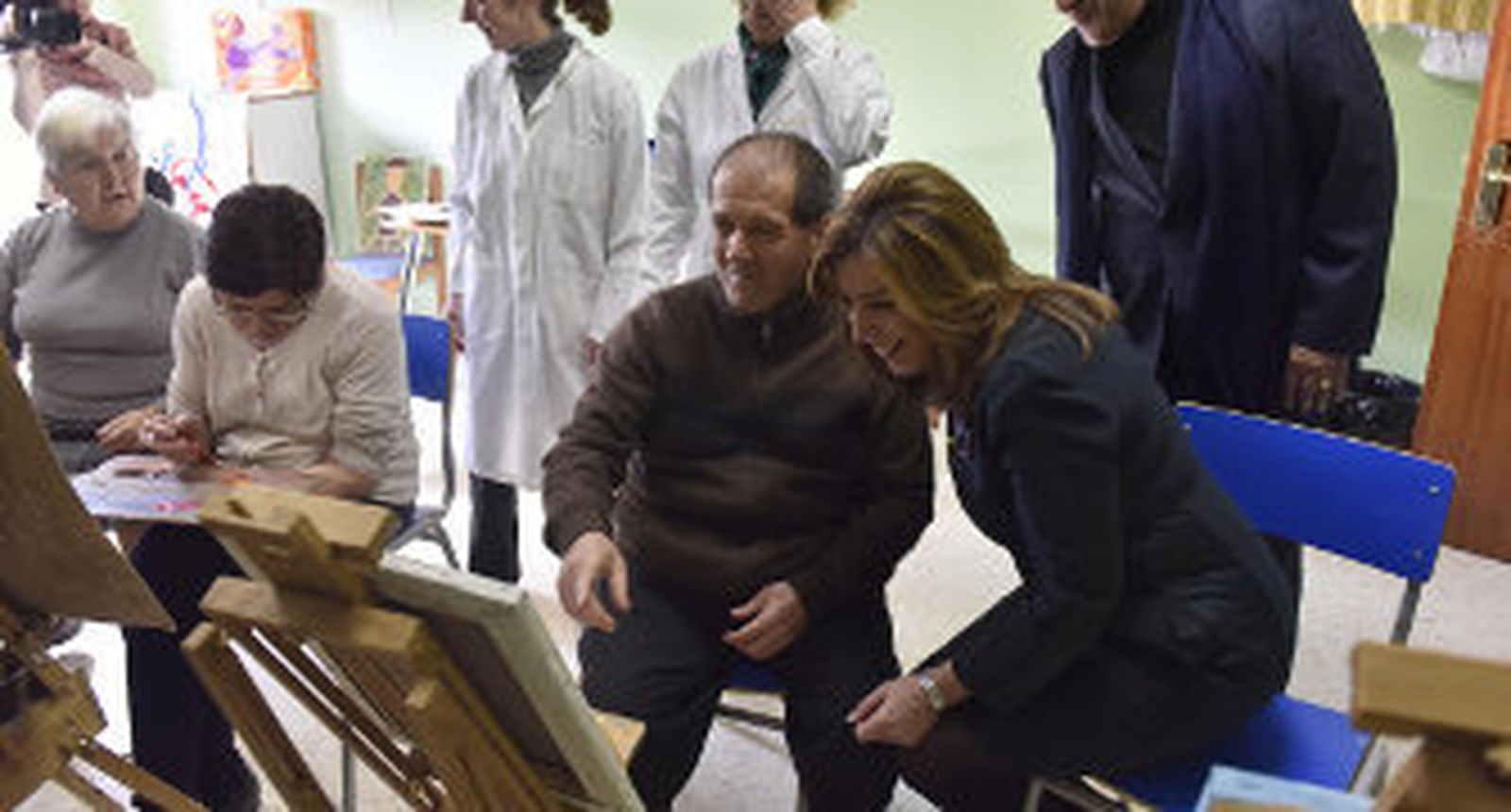 Díaz en una de las salas de terapia ocupacional del centro de Sevilla Este. / Juan Carlos Vázquez