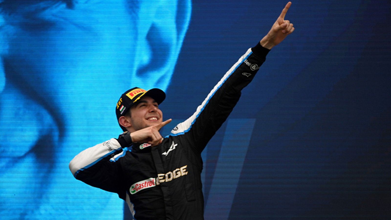 Ocon celebra su victoria.