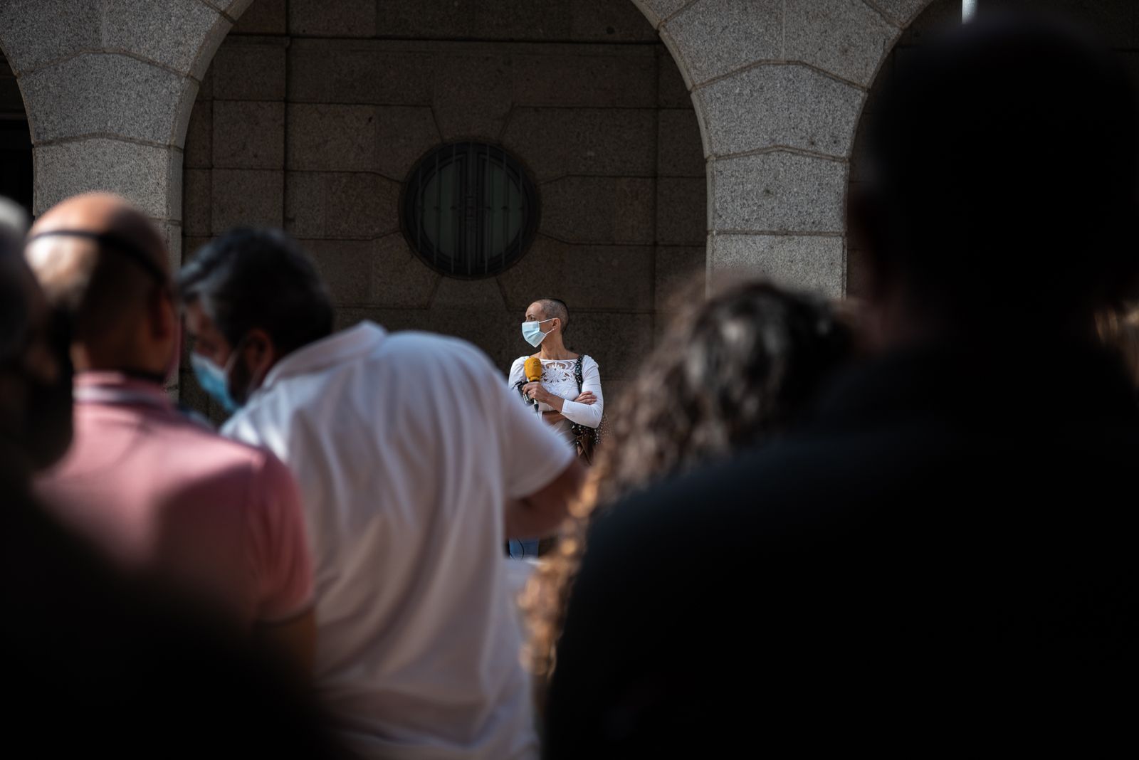 Imágenes de la concentración de los vecinos de Almonte por el servicio de urgencias