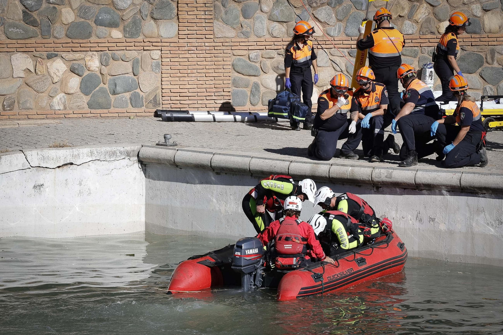 El simulacro ante una inundación en Granada, en imágenes