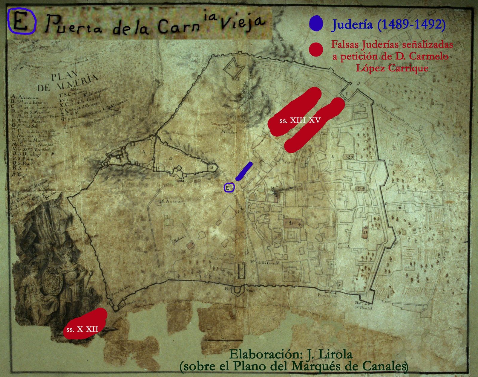 Plano de la judería de Almería