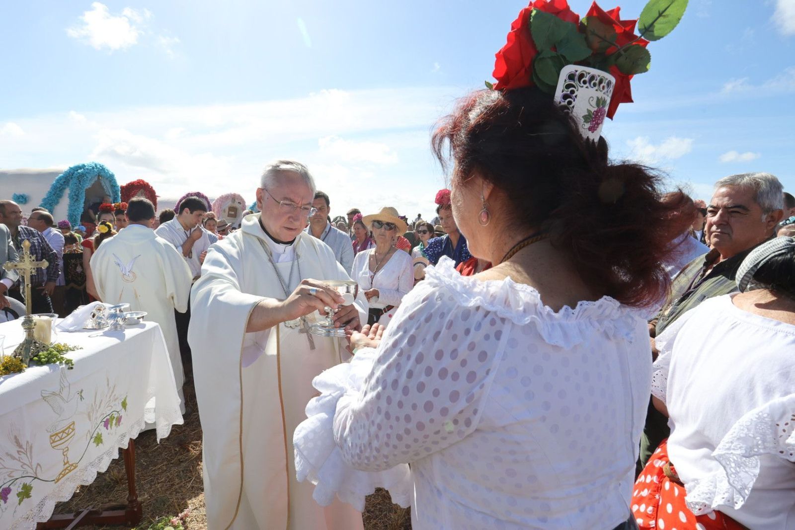 Misa de romeros de las hermandades de Jerez y El Puerto en Marismillas