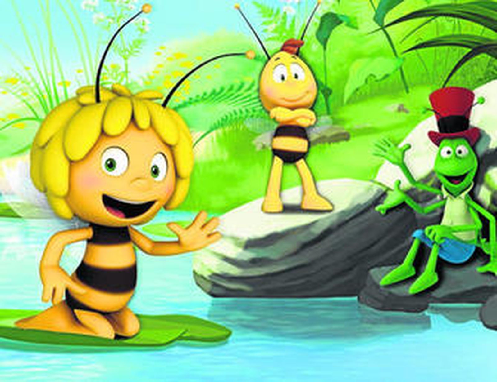 Los nuevos Willi, Maya y Flip. A la derecha, el escritor Waldermar Bonsels.