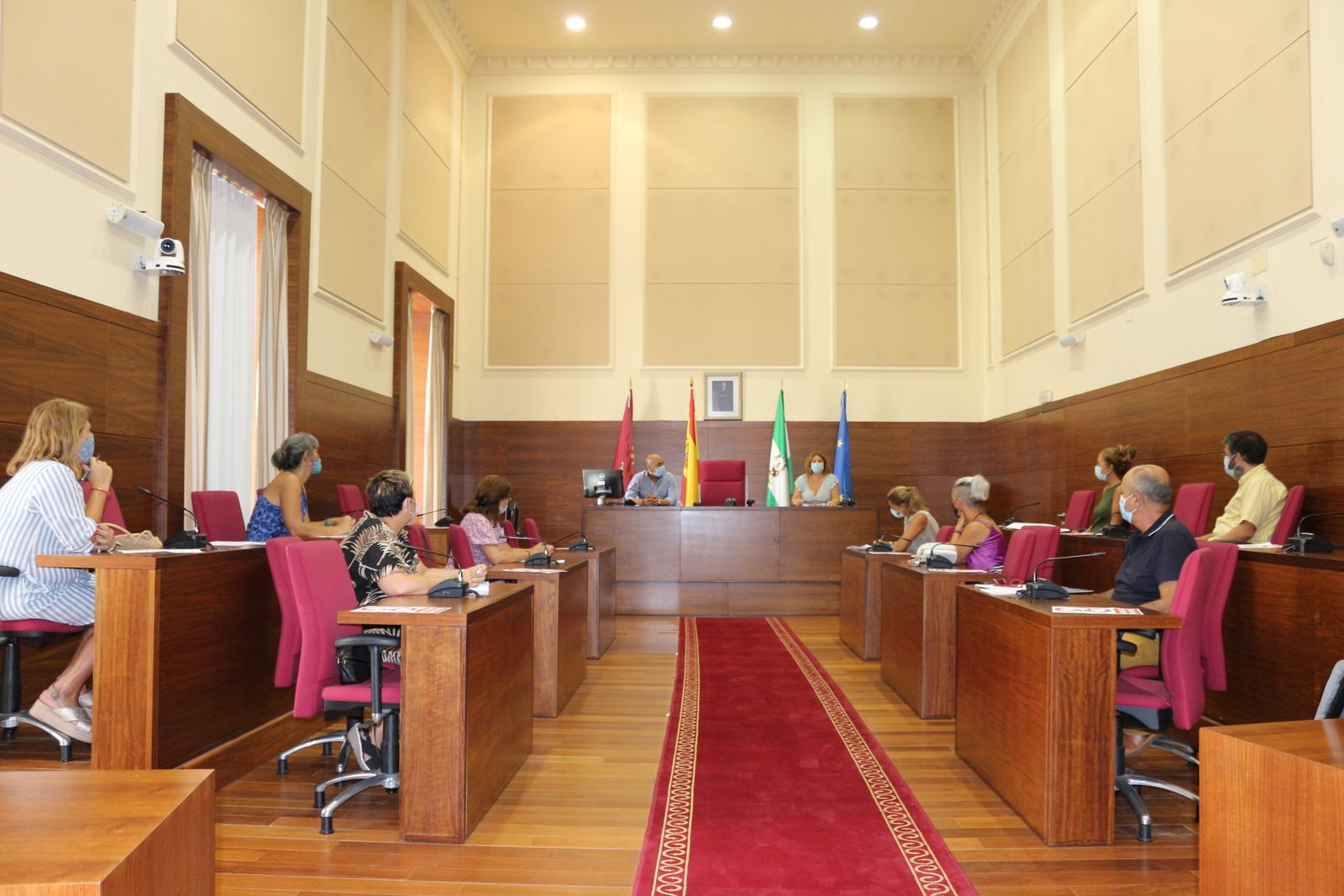 Un momento del Consejo Escolar Municipal celebrado hoy en el Salón de Plenos.