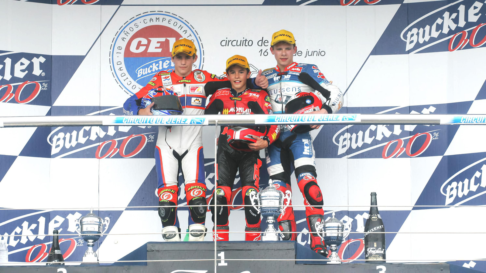 Marc Márquez, con 14 años, en su primera victoria en Jerez.
