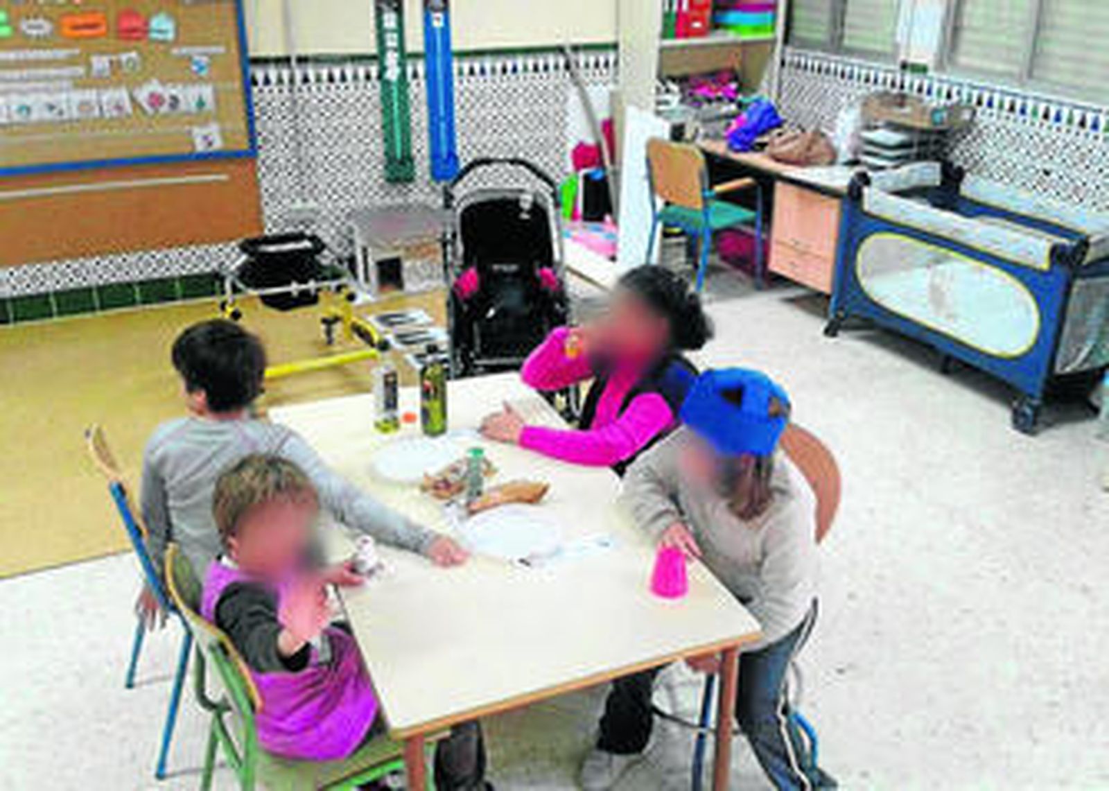 Aula específica que hasta el 24 de marzo contaba con un educador que atendía a otros ocho niños del centro.