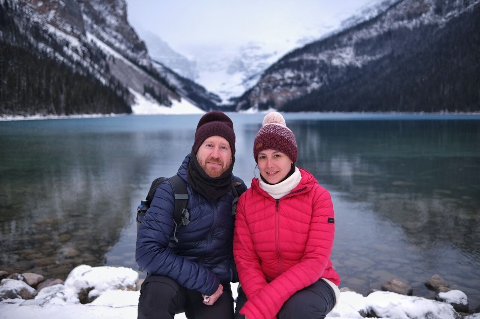 En el lago Louise del parque nacional Banff, en las Montañas Rocosas canadienses.