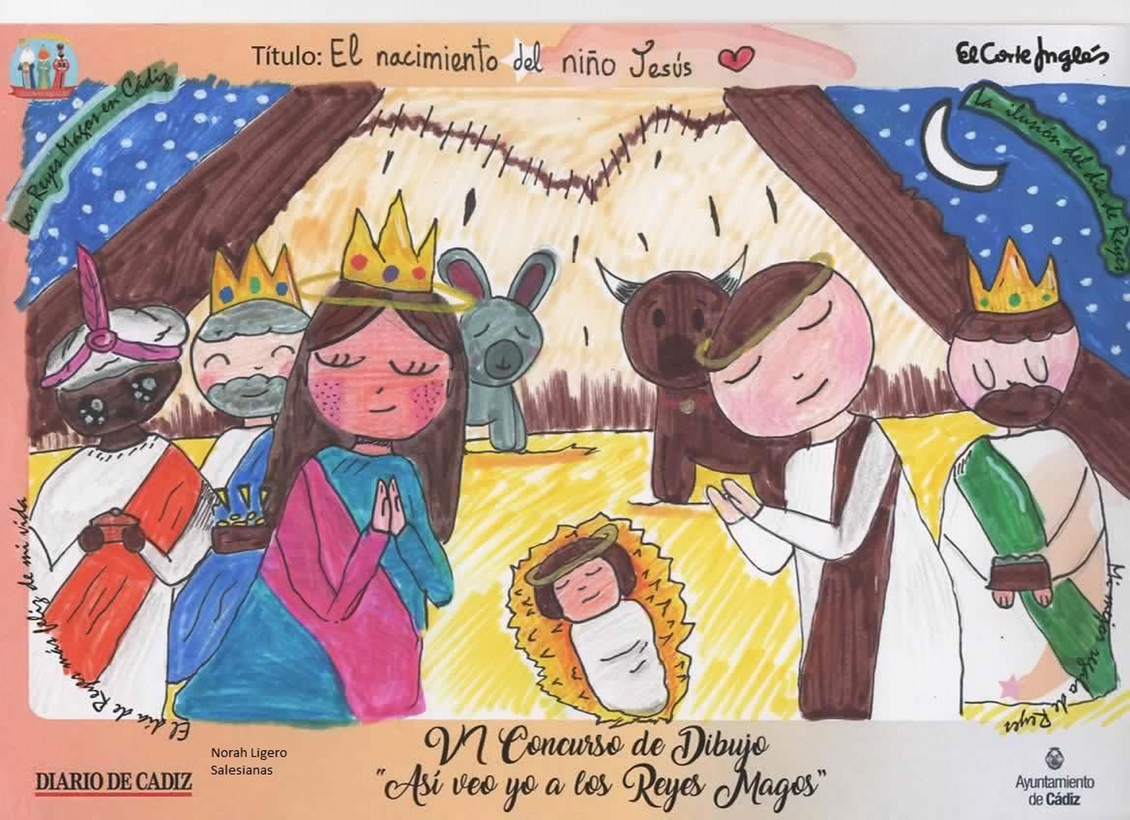 Los dibujos ganadores y semifinalistas del concurso 'Así veo yo a los Reyes Magos' en Cádiz.