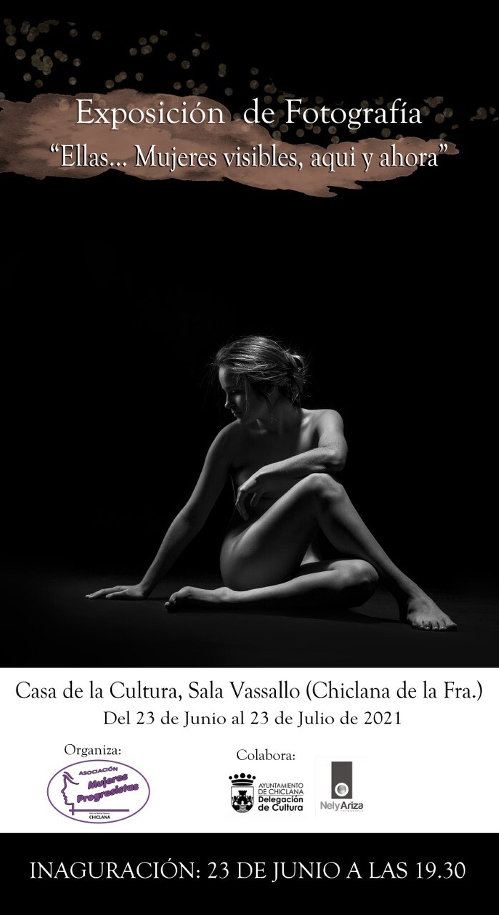 Cartel de la muestra 'Ellas... Mujeres visibles, aquí y ahora'.