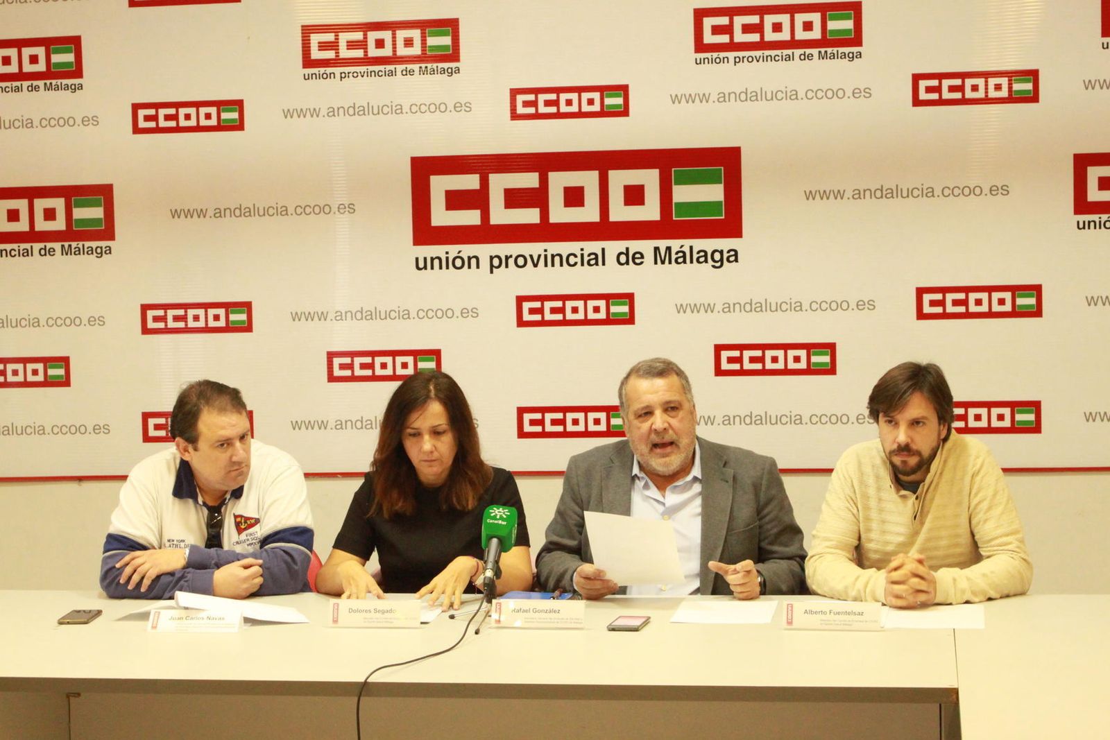 Juan Carlos Navas, Dolores Segado, Rafael González y Alberto Fuentelsaz, en la rueda de prensa.