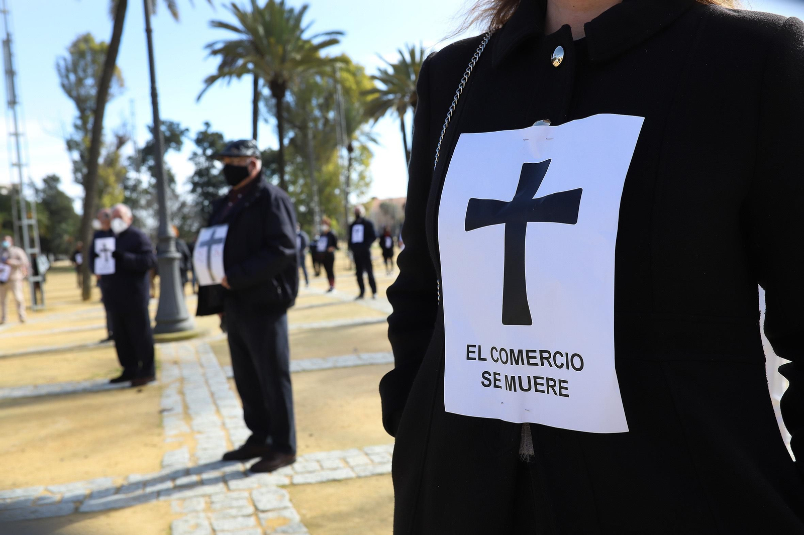 Contentración de los autónomos en el González Hontoria.