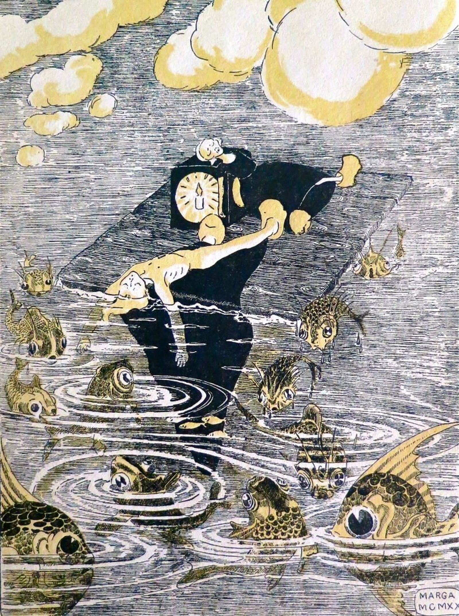 Con 12 años ilustró así el cuento de su hermana Consuelo, 'El niño de oro'.