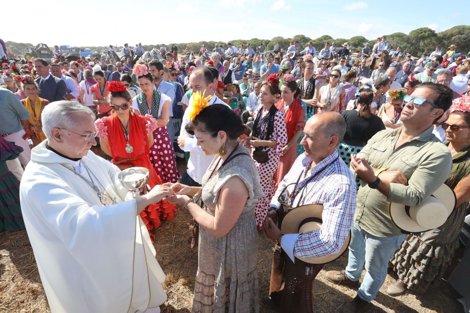 Misa de romeros de las hermandades de Jerez y El Puerto en Marismillas