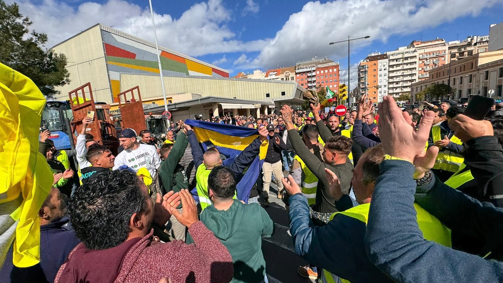 Imagen de la tractorada de este sábado en Huelva capital