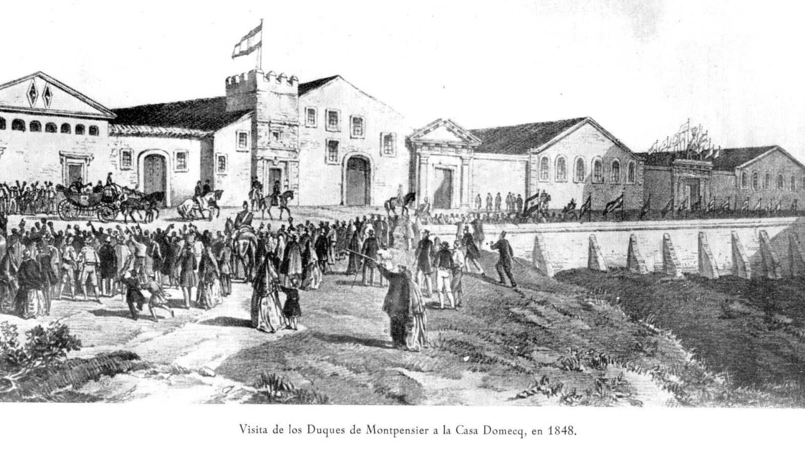 Los duques de Montpensier y su séquito por puerta de Rota, 1848 Los duques de Montpensier y su séquito por puerta de Rota, 1848