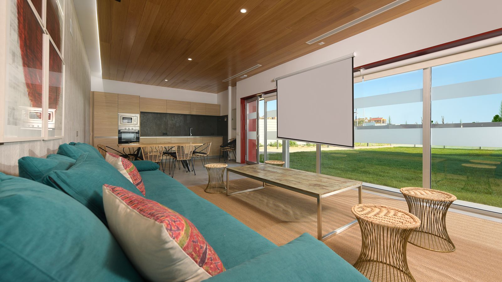 Interior del club social.