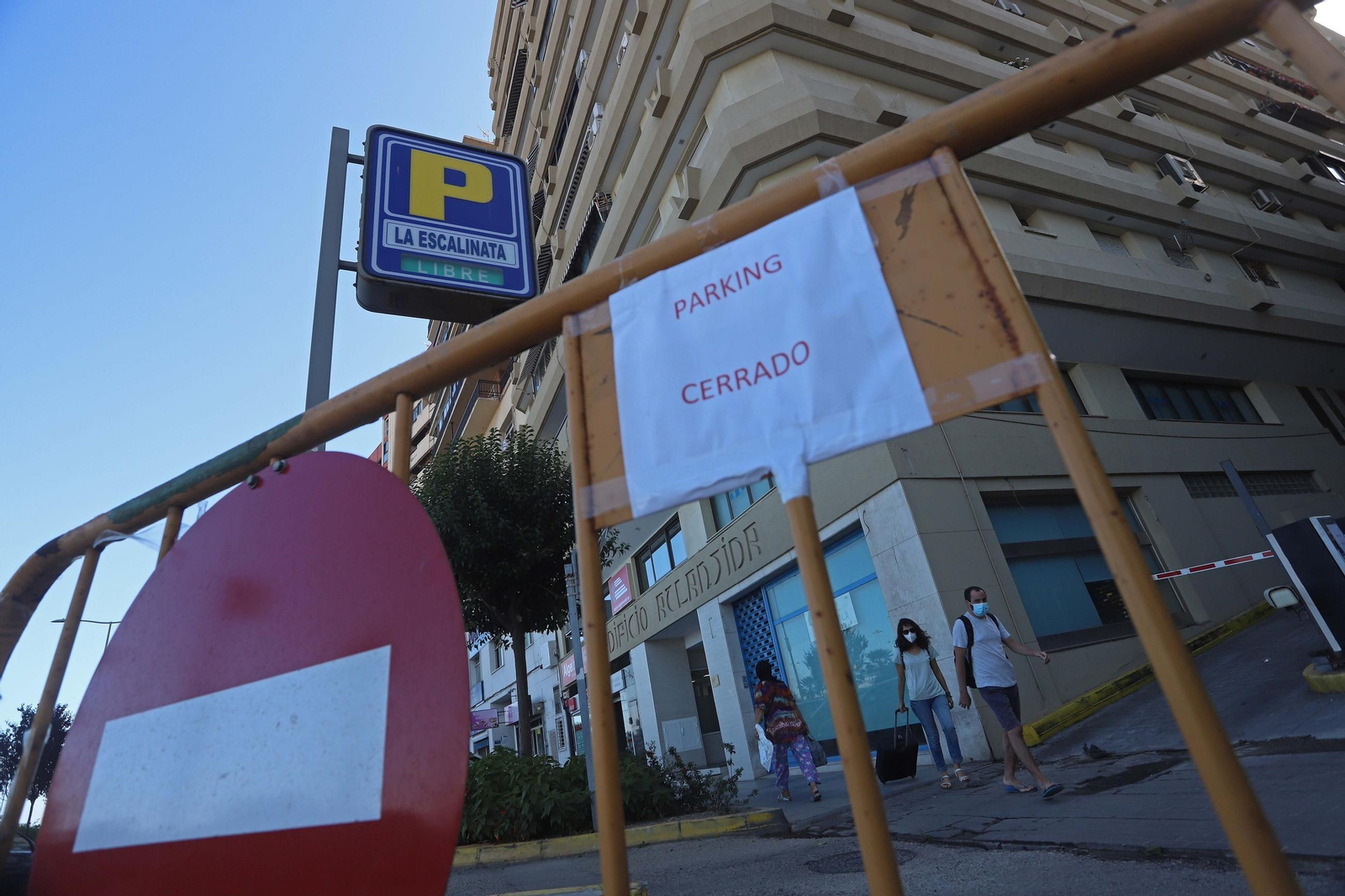 La entrada del parking Escalinata, tras su cierre en 2021. La entrada del parking Escalinata, tras su cierre en 2021.