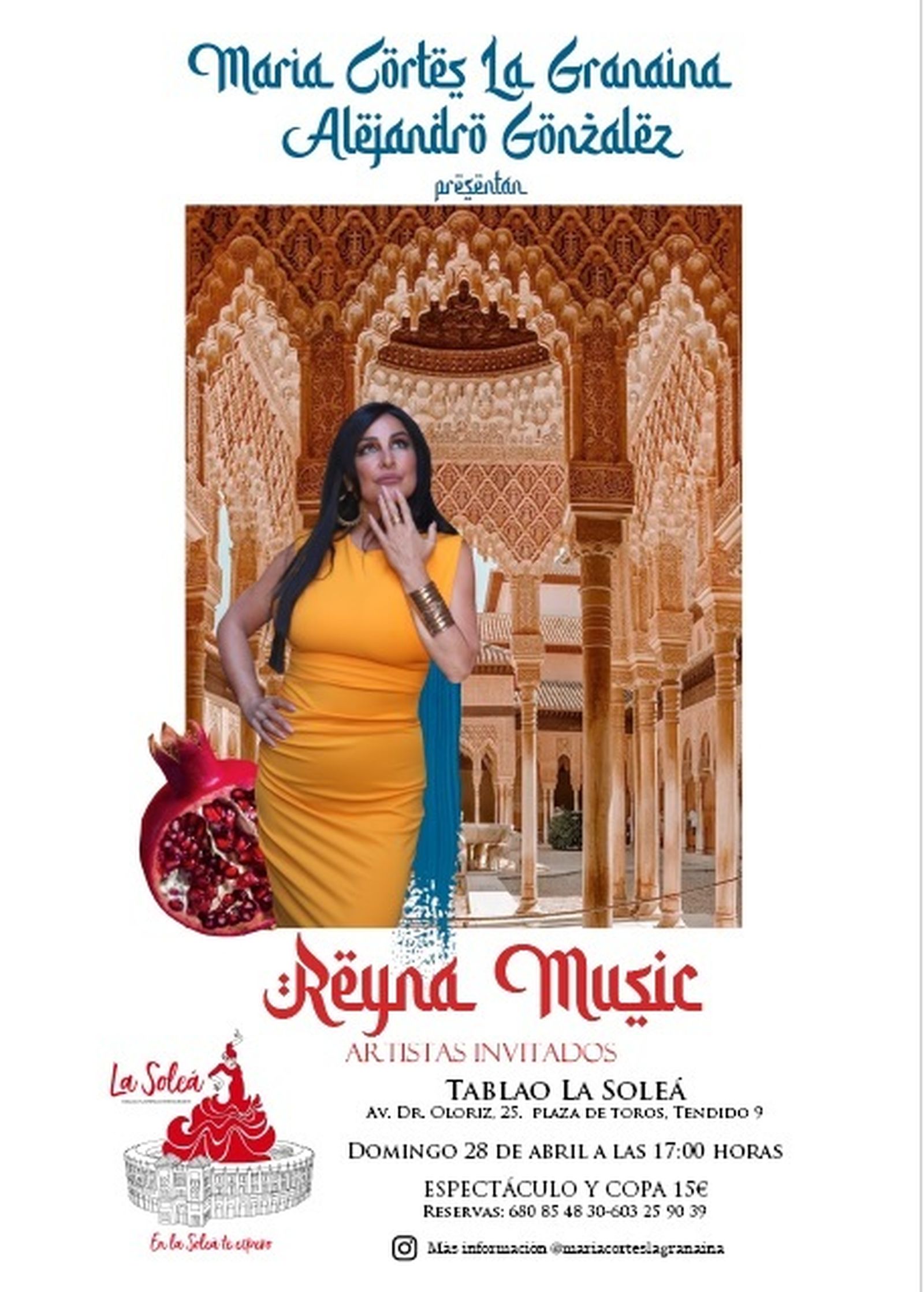 Cartel del concierto de María Cortés La Granaína.