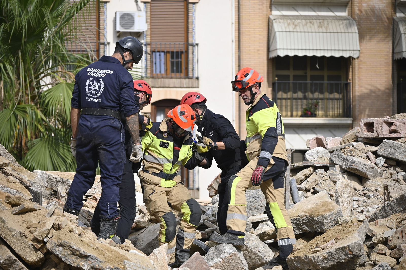 Simulacro de rescate de la Unidad Canina, en la Plaza de la Merced
