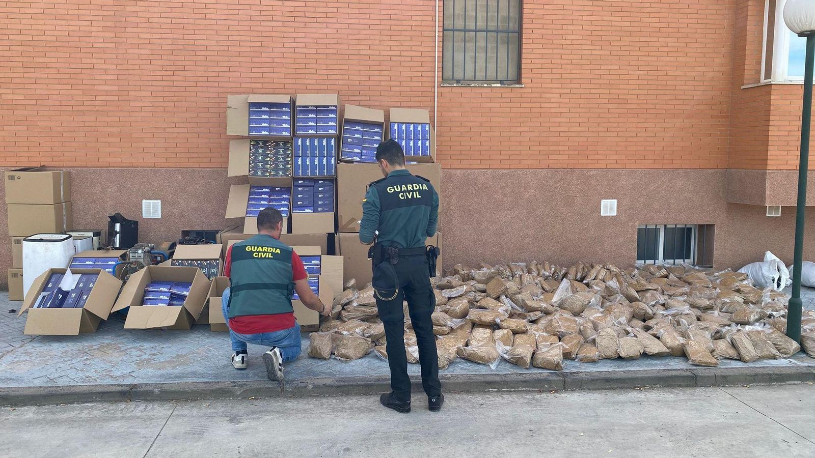 Tabaco incautado por la Guardia Civil.