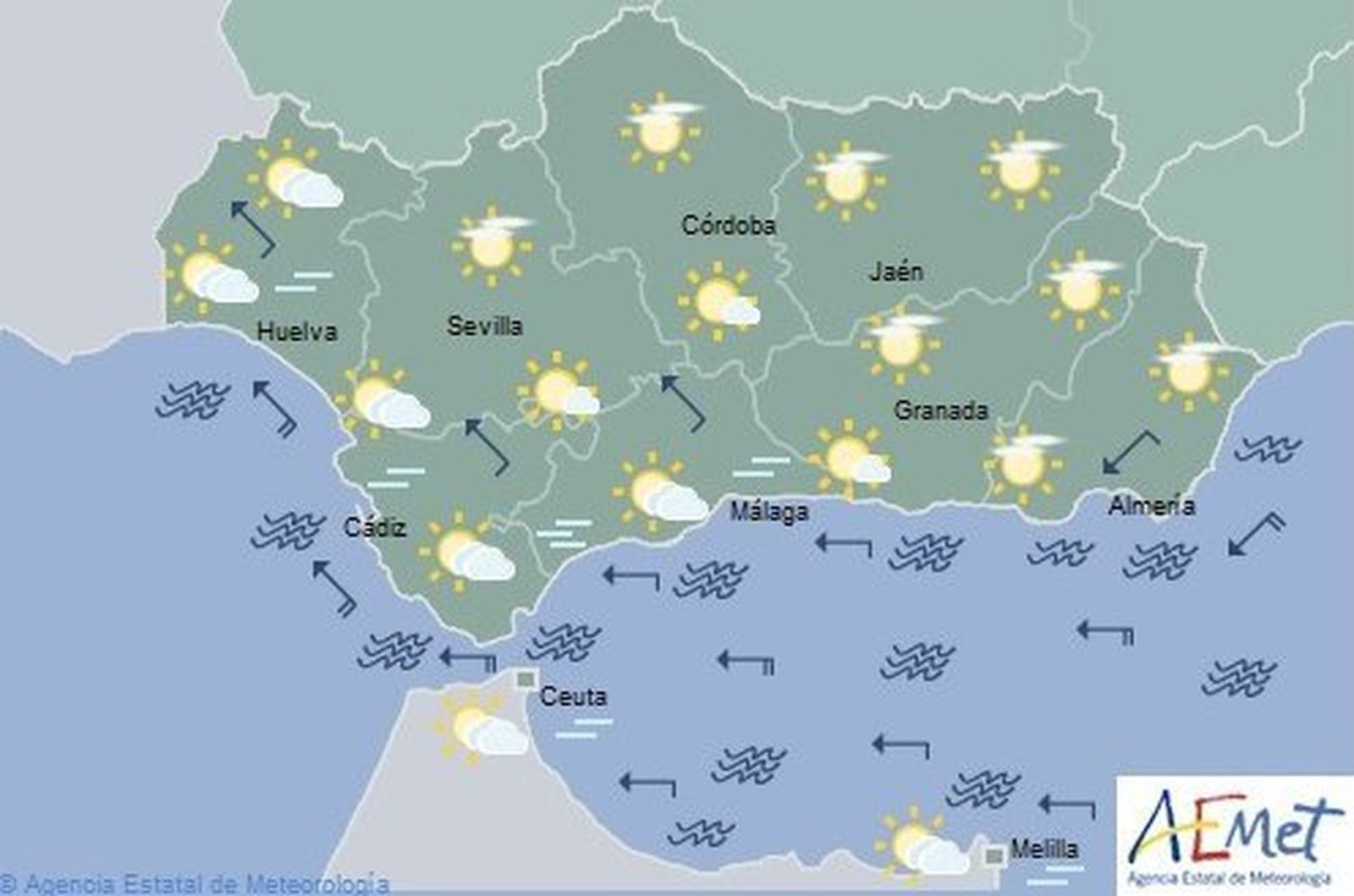 Previsión de Aemet para este martes.