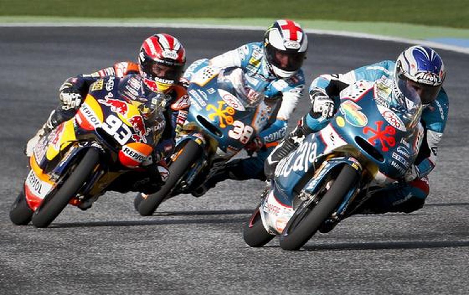 Marc Márquez, Bradley Smith y Nico Terol.

Foto: AFP Photo