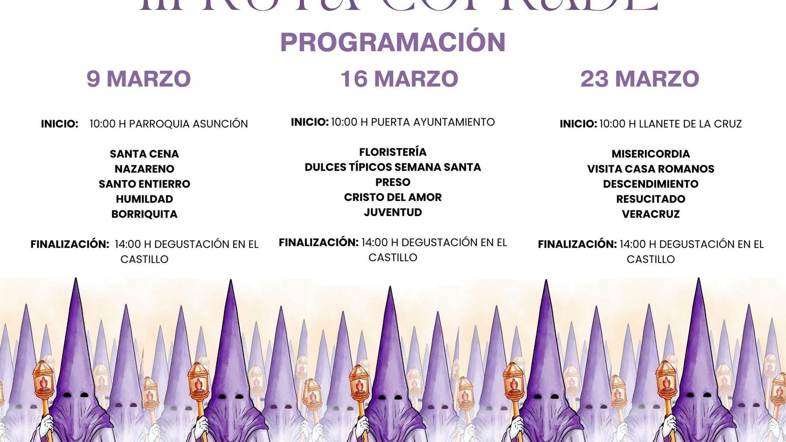 Programación de la III Ruta Cofrade de Montilla. Programación de la III Ruta Cofrade de Montilla.