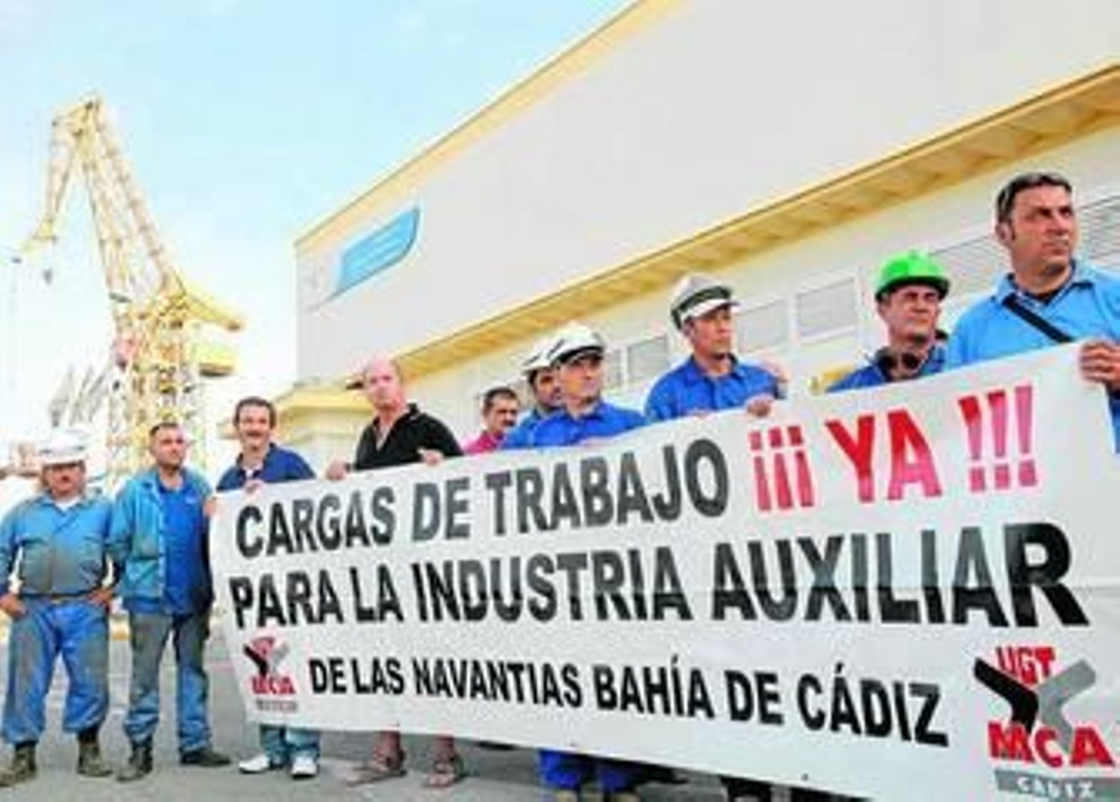 Los representantes de UGT reivindicaron una mayor carga de trabajo en la factoría.