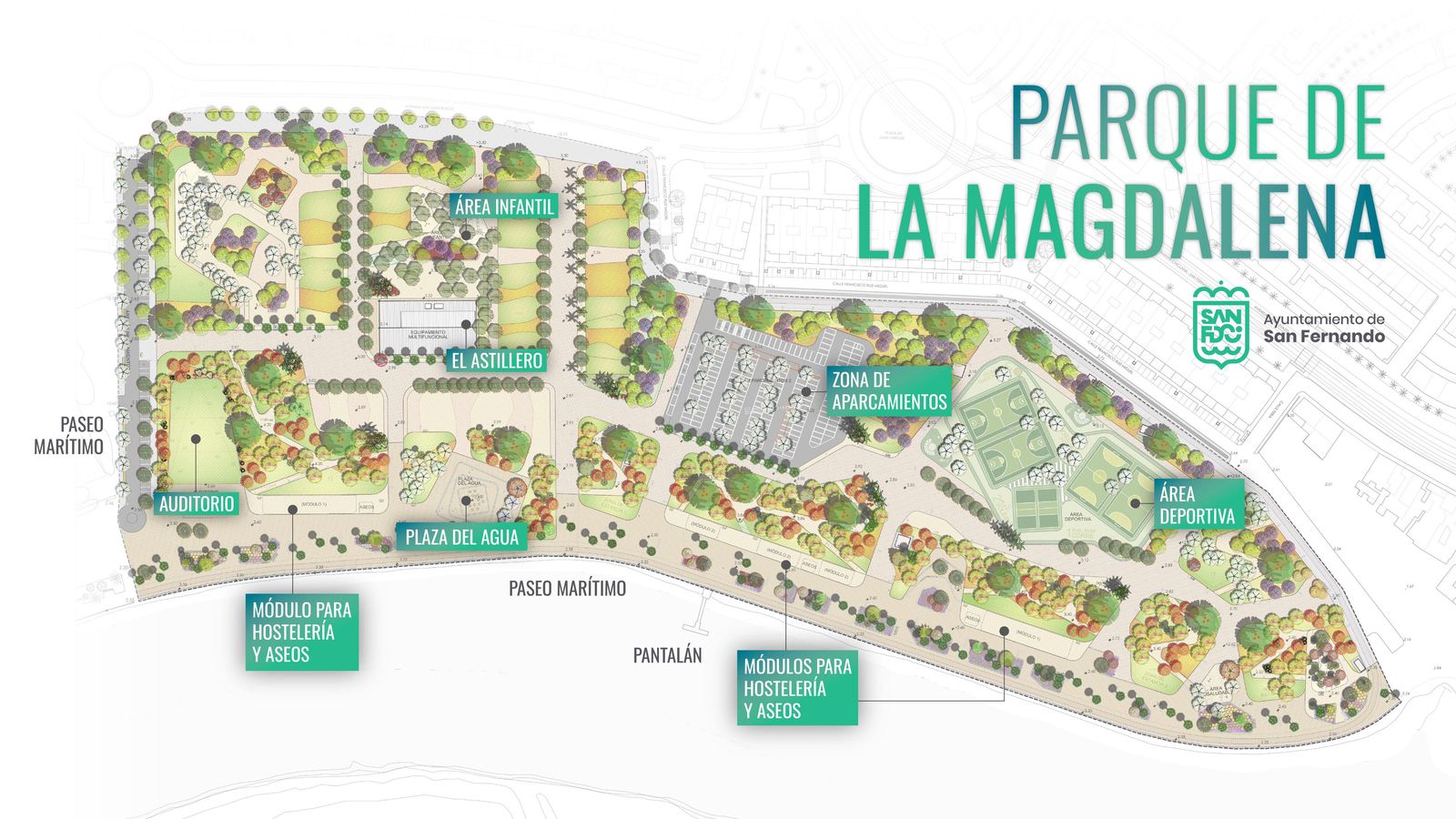 Así quedará el parque de La Magdalena en San Fernando Así quedará el parque de La Magdalena en San Fernando