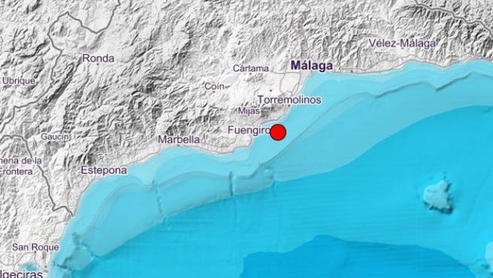El punto en el que se registró el seísmo.