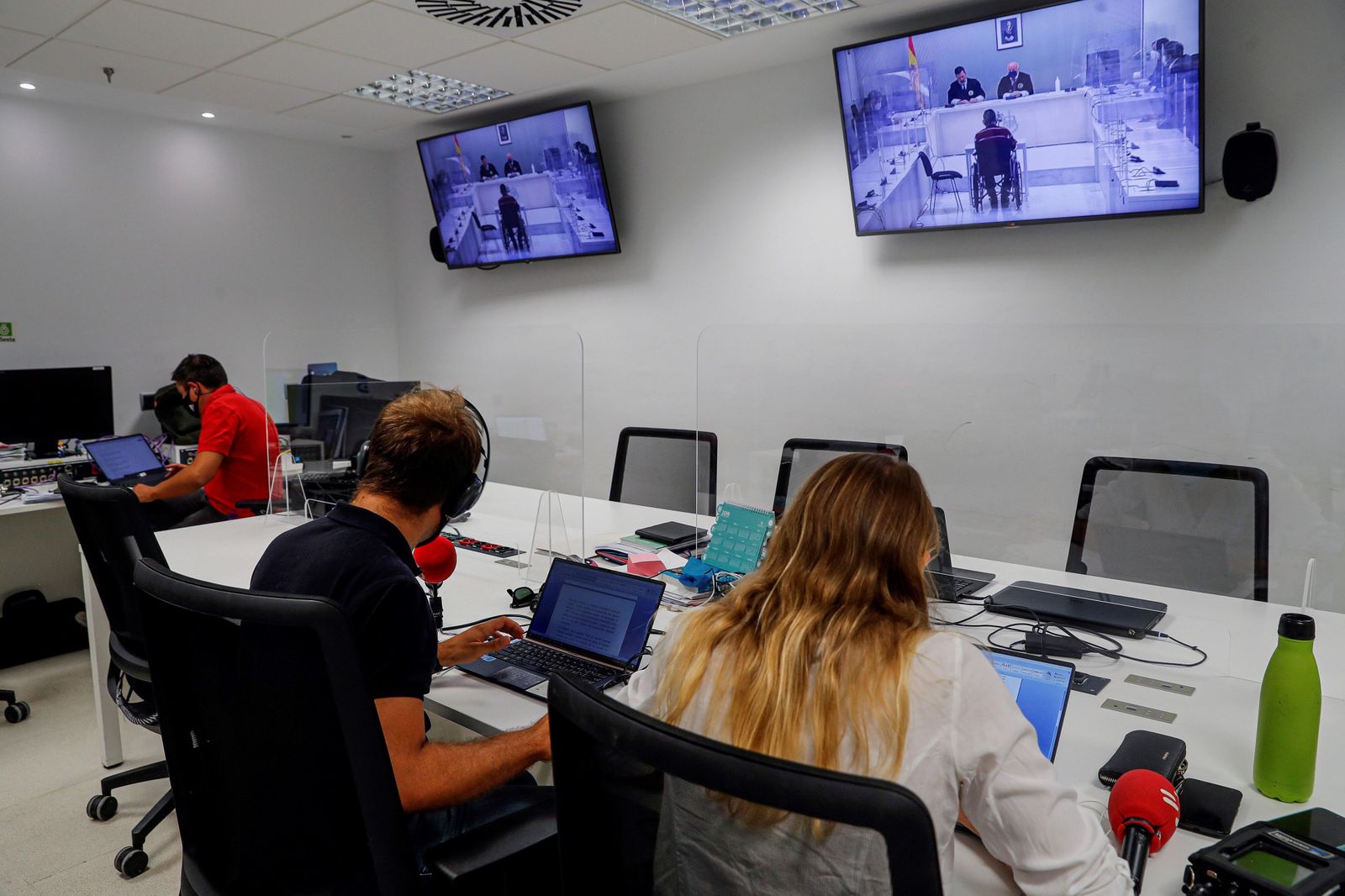 Sala de prensa de la Audienia Nacional durante el jucio al coronel Montano por el 'caso Ellacuría'