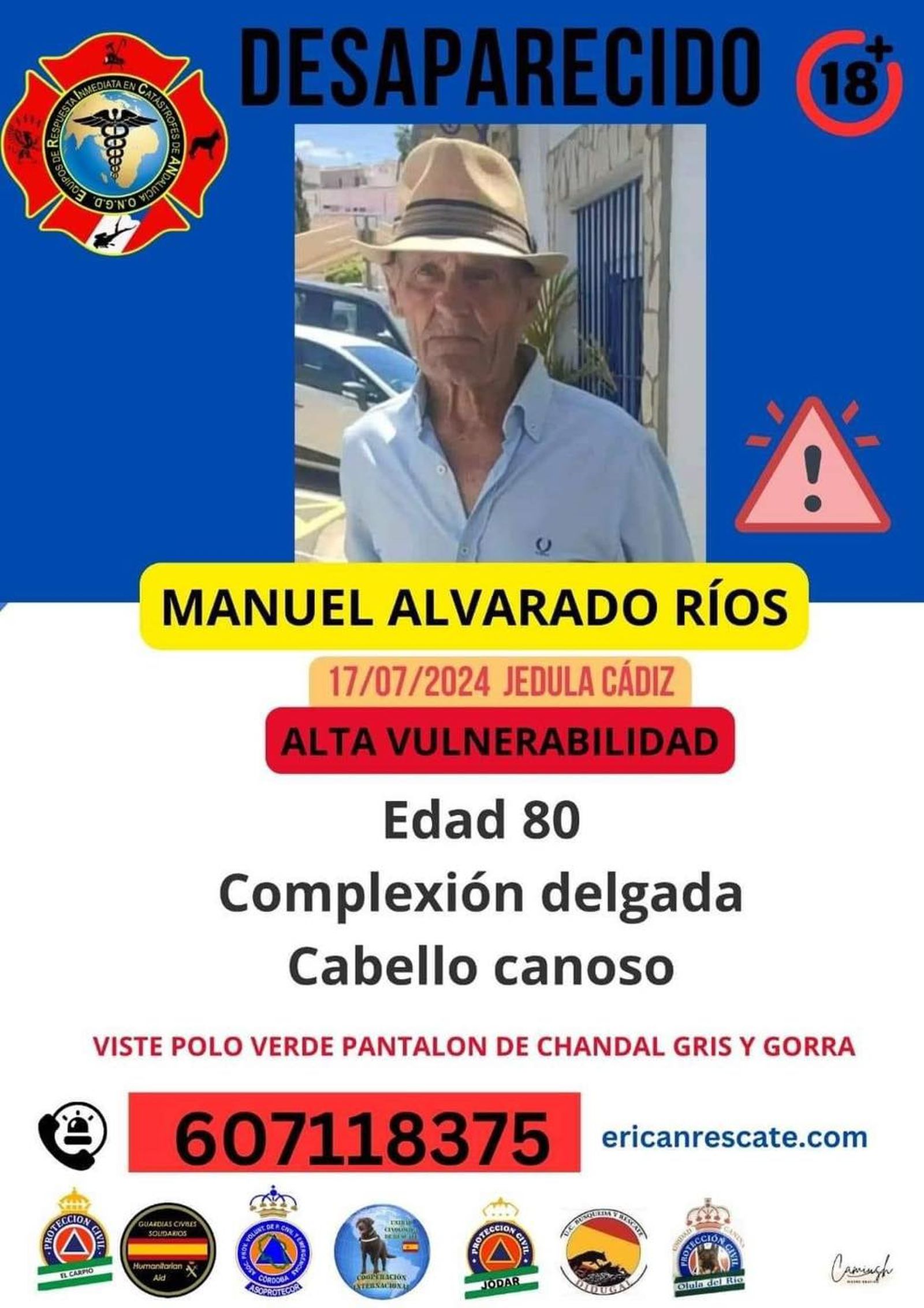 Una imagen del hombre desaparecido.