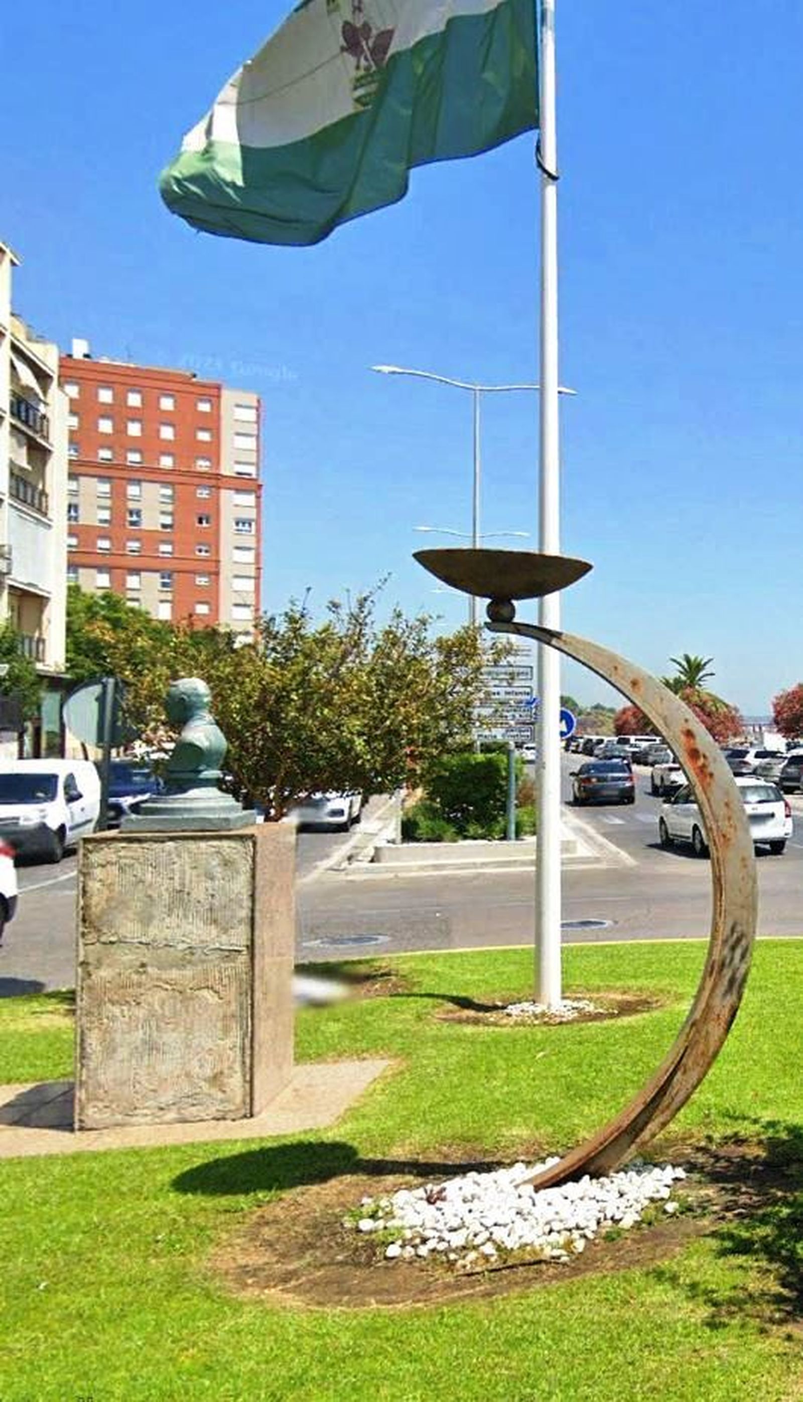 La antigua rotonda de Blas Infante en el Paseo Marítimo de Algeciras.