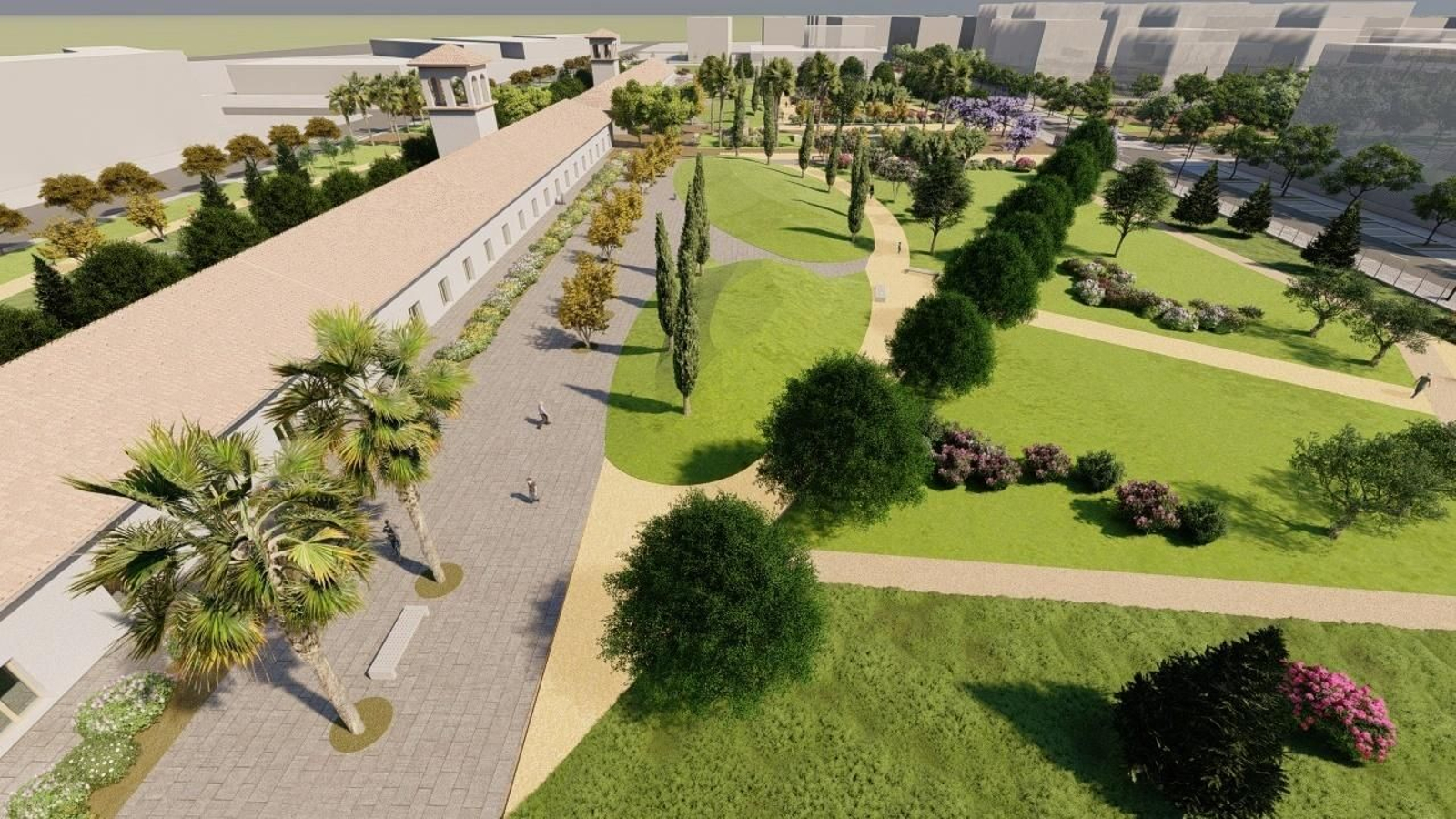 Recreación virtual del proyecto para la algodonera presentado por la Sareb.