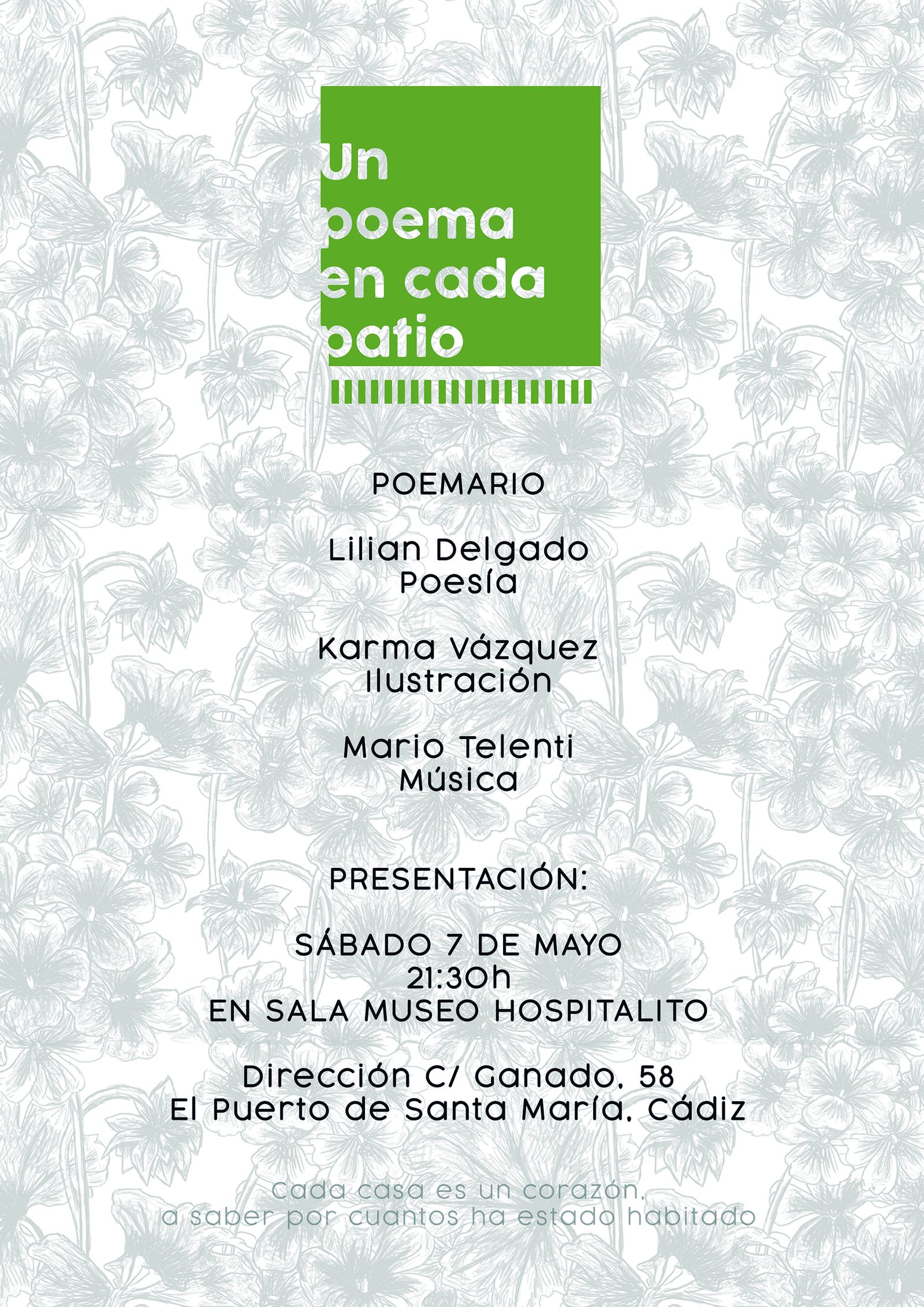 El cartel aunciador de la presentación del libro.